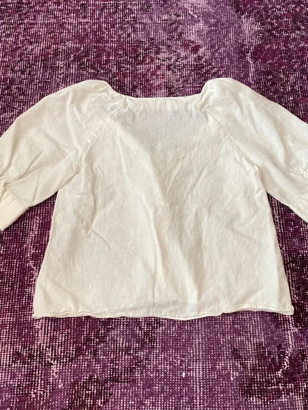 Zara white linen puff sleeve top cottage soft girl twee